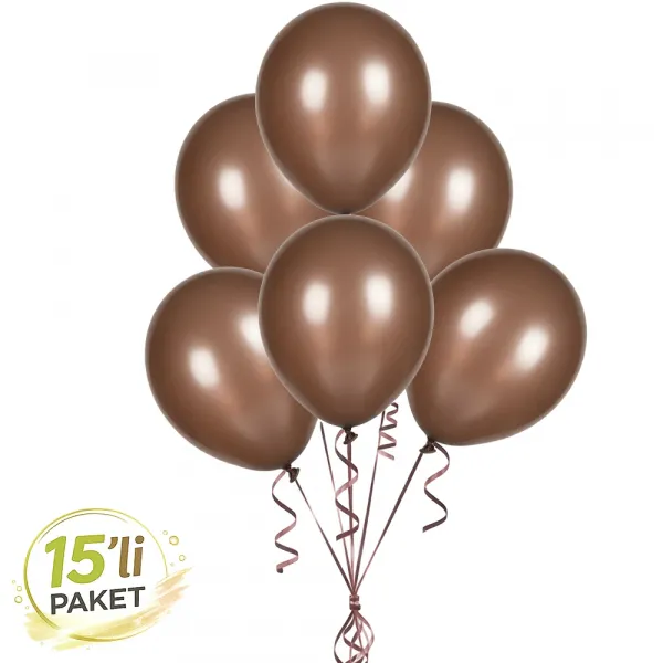 Çikolata Kahverengi Pastel Balon 15 Adet