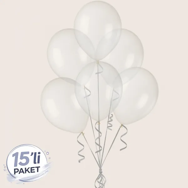 Şeffaf Balon 15 Adet