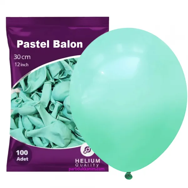 Su Yeşili Pastel Balon 100 Adet