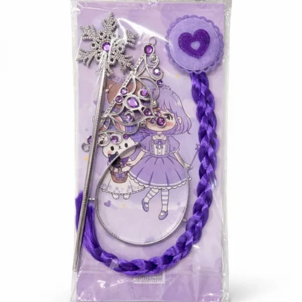 Kar Tanesi Prensesi Taç Asa Seti - Mor