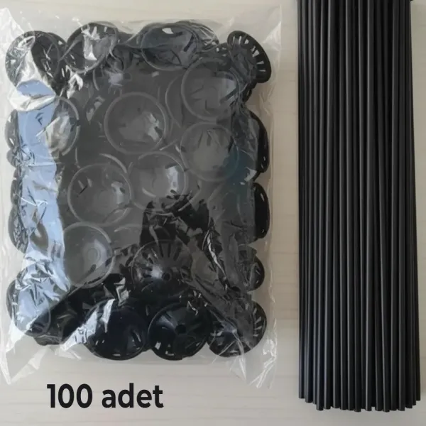 Siyah Balon Çubuğu 35 cm (100 Adet)