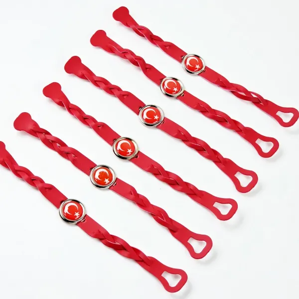 Ay Yıldız Türk Bayrağı Bileklik (6 Adet)