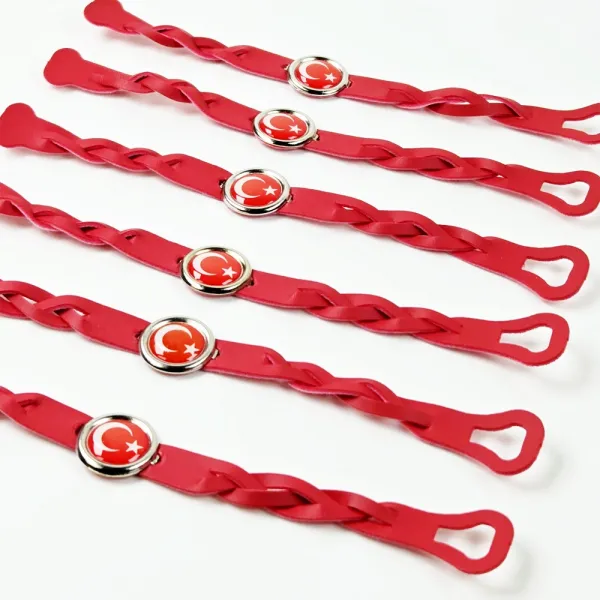 Ay Yıldız Türk Bayrağı Bileklik (6 Adet)