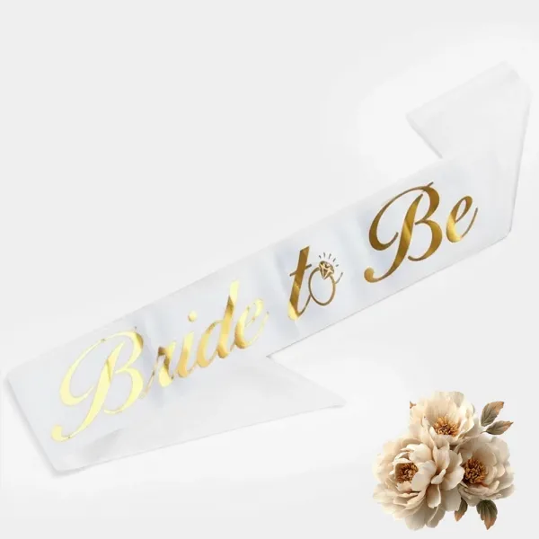 Bride To Be Kuşak Beyaz Üzeri Gold