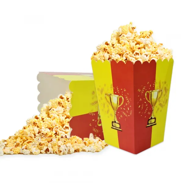 Sarı Kırmızı Taraftar Mısır Kutusu (8 Adet)