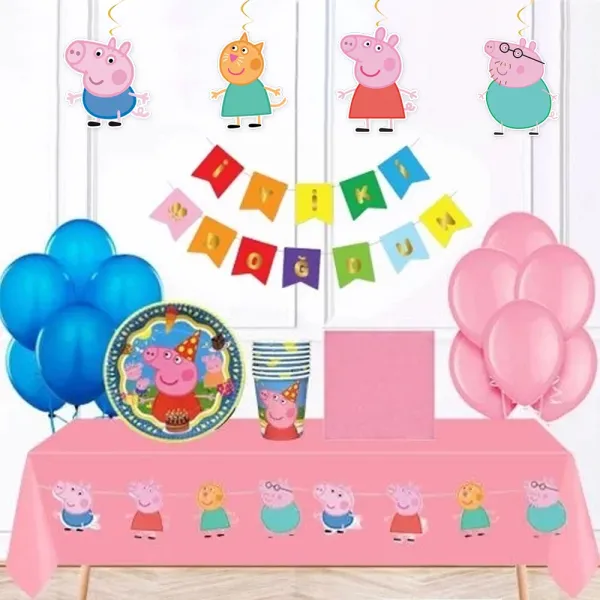 Peppa Pig Doğum Günü Parti Seti 8 Kişilik