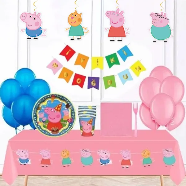 Peppa Pig Doğum Günü Parti Seti 16 Kişilik