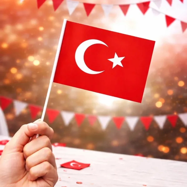 Ay Yıldız Çıtalı Türk Bayrağı (20x12 cm 10 Adet)