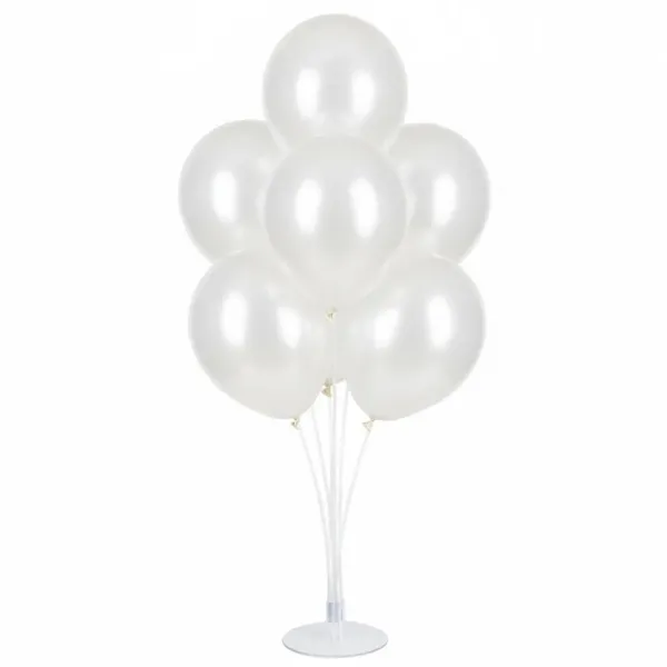 Balon Standı + Beyaz Metalik Balon