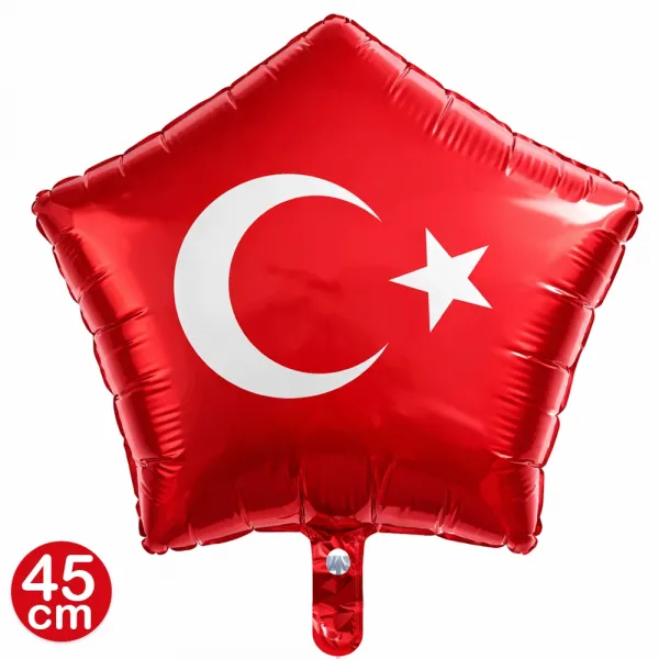 Türk Bayrağı Yıldız Folyo Balon (45 cm)