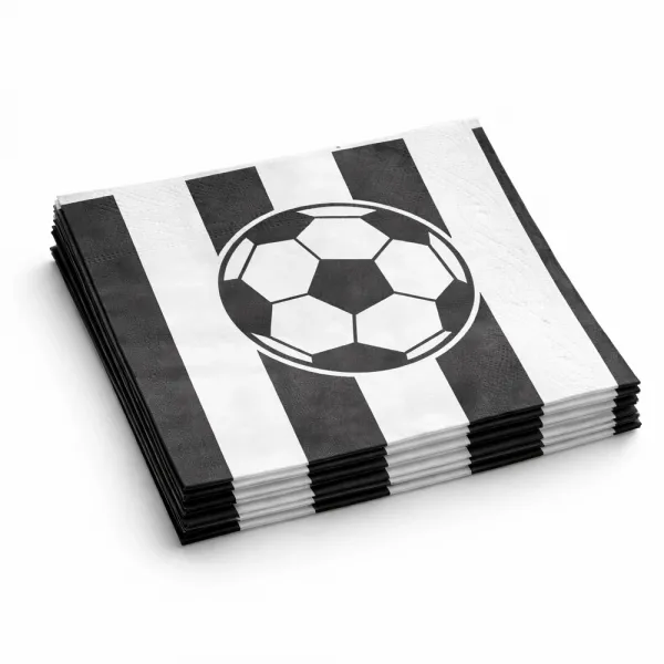 Siyah Beyaz Futbol Temalı Peçete (20 adet)