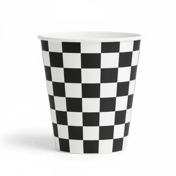 Yarış Temalı Karton Bardak Damalı (8 Adet)