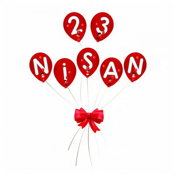 23 Nisan Balon Şeklinde Kağıt Kapı Süsü