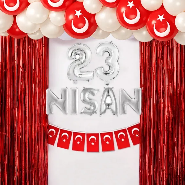 23 Nisan Arka Fon Süsleme Seti