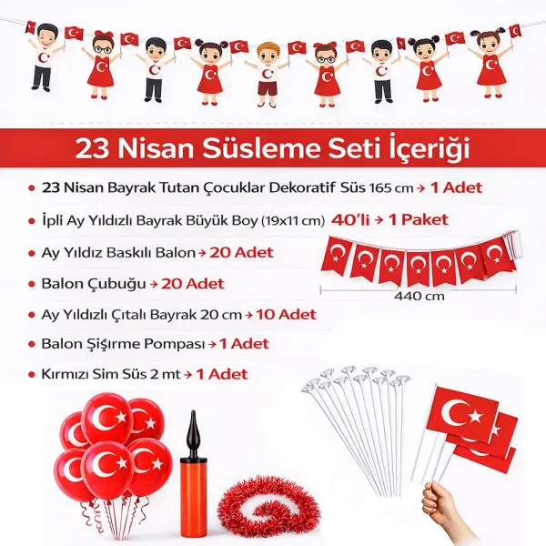 23 Nisan Evde Okulda Süsleme Seti