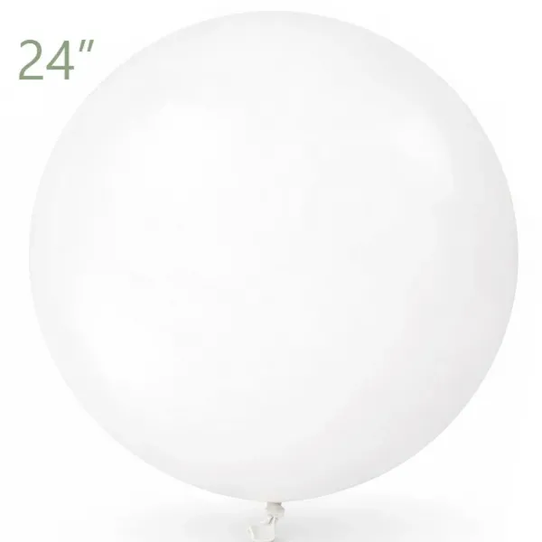 Beyaz Pastel Jumbo Balon (24 inch / 60 cm)