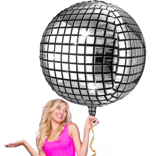 Gümüş Disko Topu Folyo Balon Orta Boy (84 cm)