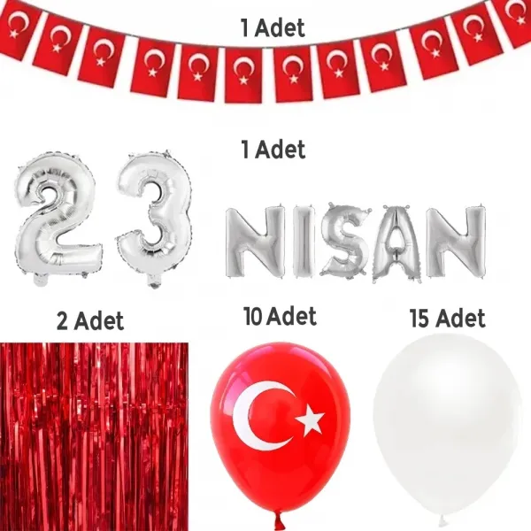 23 Nisan Arka Fon Süsleme Seti