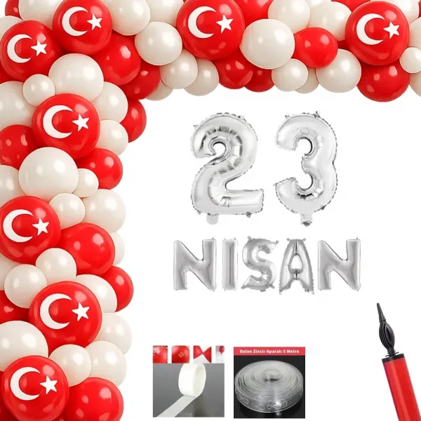 23 Nisan Zincir Balon Süsleme Seti