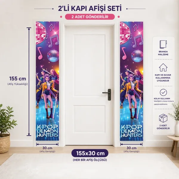 K-pop Demon Hunters Asma Afiş (2li - 155x30 cm)
