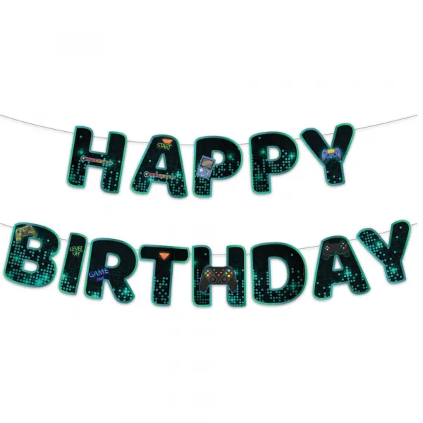 Oyun Konsolu Happy Birthday Yazısı (170 cm)