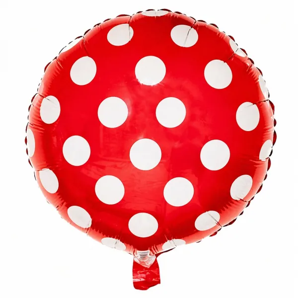 Puantiyeli Folyo Balon Kırmızı (45 cm)