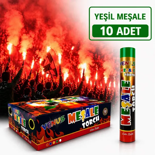 Yeşil Maç Meşalesi (10 Adet)