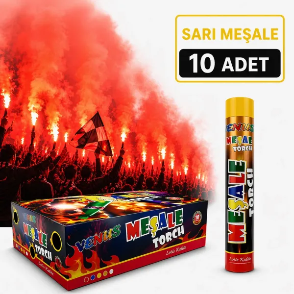 Sarı Maç Meşalesi 10 (Adet)