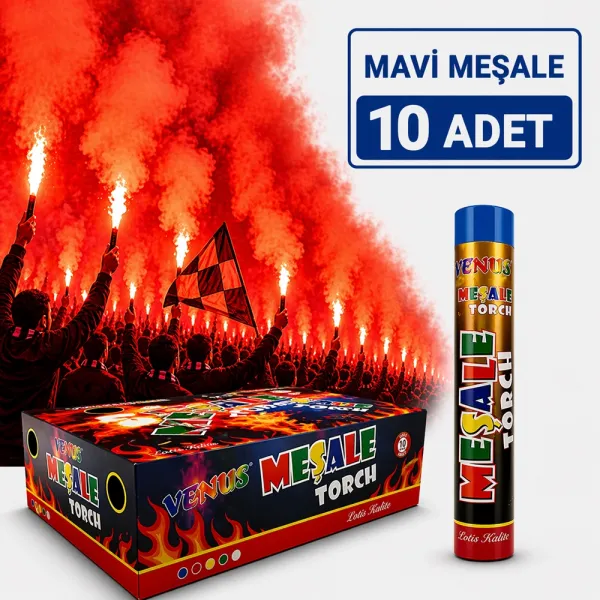Mavi Maç Meşalesi (10 Adet)