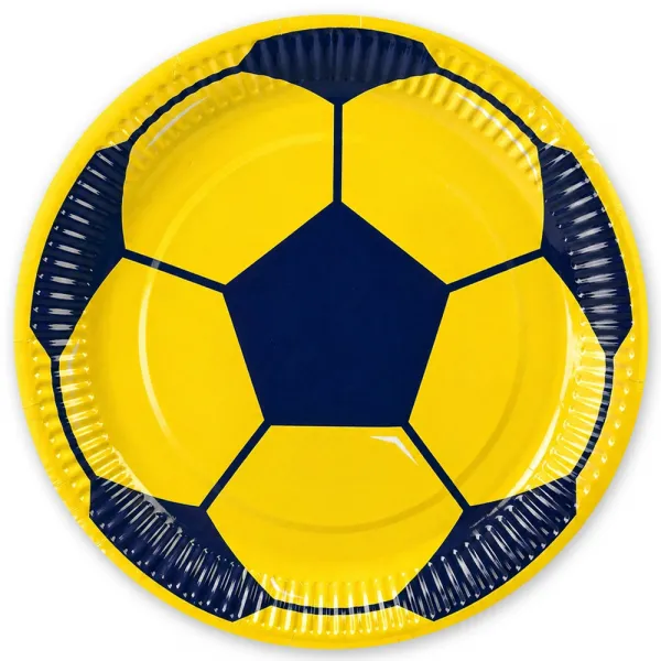 Sarı Lacivert Futbol Topu Taraftar Tabak (8 Adet)
