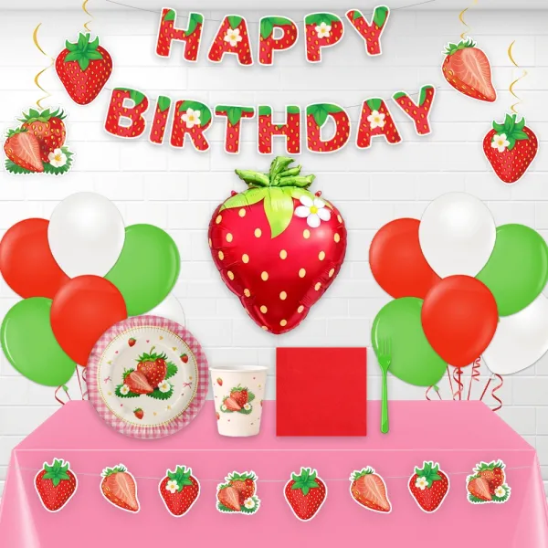 Çilek Temalı Konsept Parti Seti (16 Kişilik)