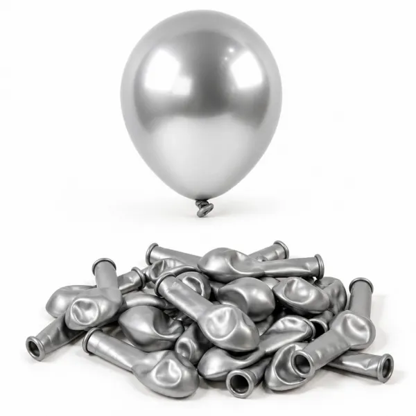 5 inch Mini Gümüş Krom Balon (10 Adet)