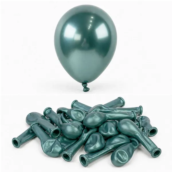5 inch Mini Yeşil Krom Balon (10 Adet)