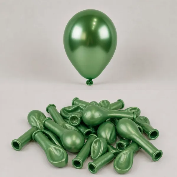 5 inch Mini Yeşil Metalik Balon (10 Adet)