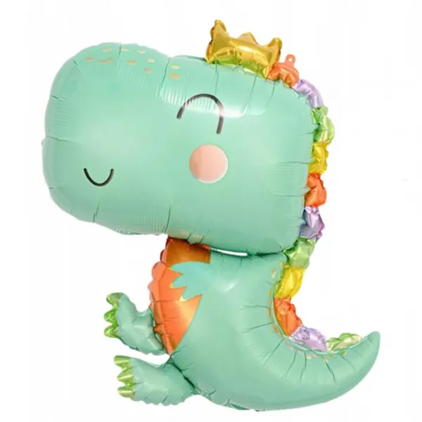 Taçlı Baby Dinozor Folyo Balon (60x83 cm)