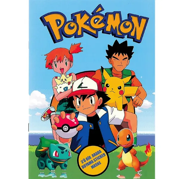 16 Sayfa Pokemon Boyama Kitabı Stickerlı 1 Adet