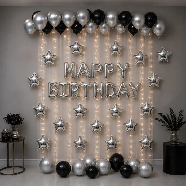 Mini Yıldız Folyo Balon Gümüş 3 Adet (10 inc-25 cm)
