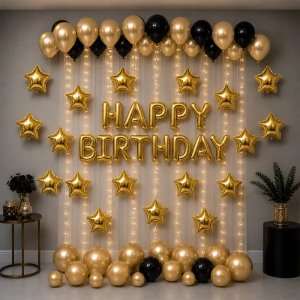 Mini Yıldız Folyo Balon Gold 3 Adet (10 inc-25 cm)
