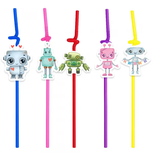 Robot Temalı Pipet (10 Adet)