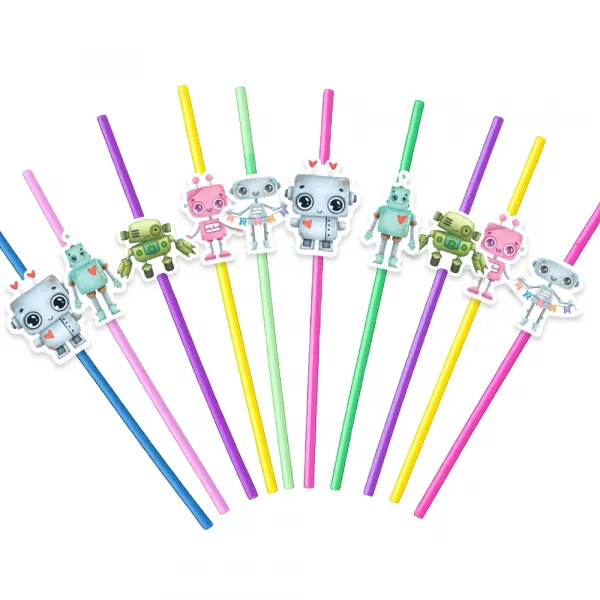 Robot Temalı Pipet (10 Adet)