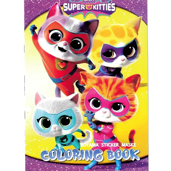 16 Sayfa Süper Kitties Boyama Kitabı Stickerlı 1 Adet