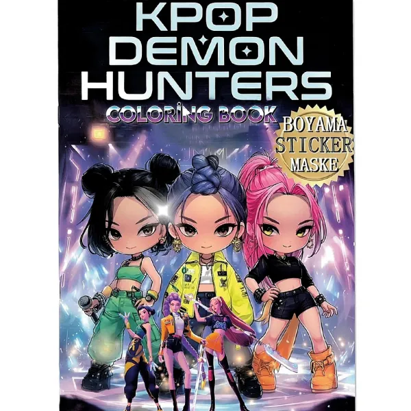 16 Sayfa K-Pop Demon Hunters Boyama Kitabı Stickerlı 1 Adet