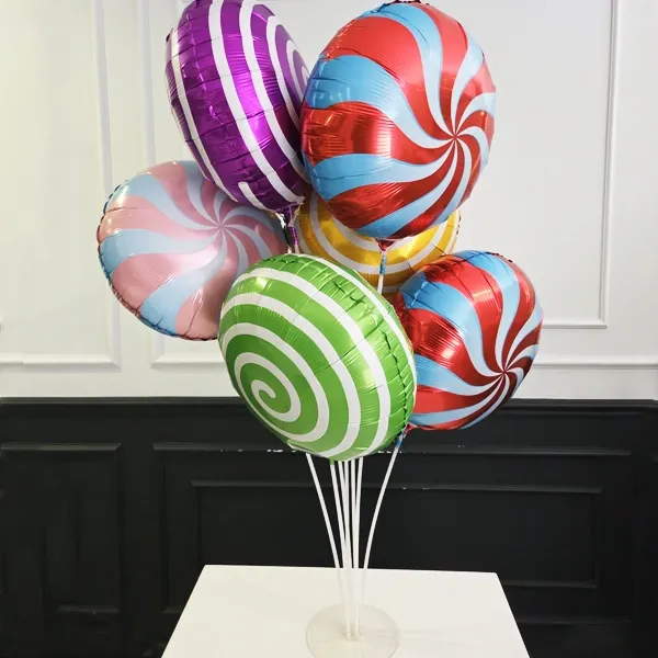 7li Şeker Folyo Balon + Balon Standı Set