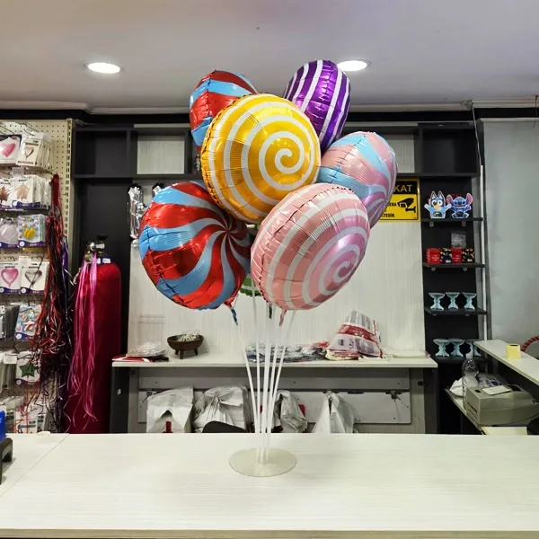 7li Şeker Folyo Balon + Balon Standı Set