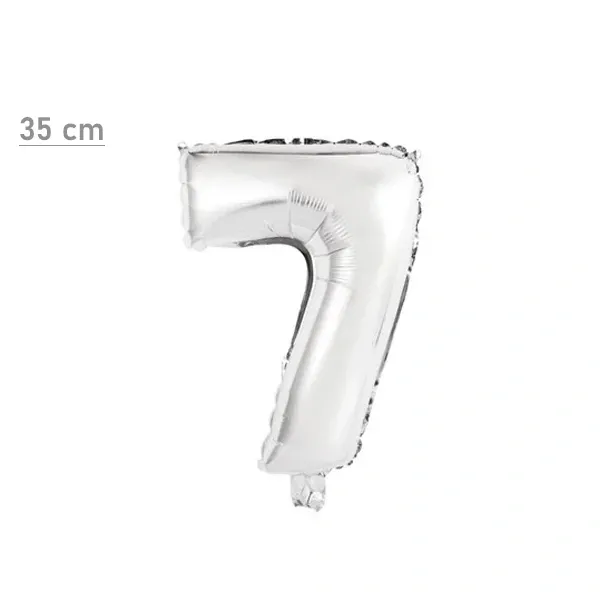 7 Rakam Folyo Balon – Gümüş – (35 cm - 16 inch)