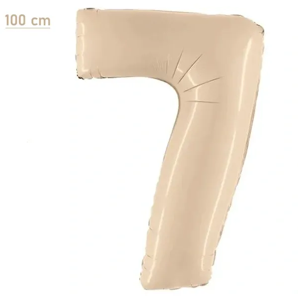 7 Rakam Folyo Balon Satin Krem (100x70 cm)