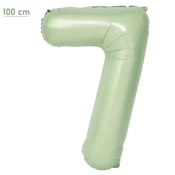 7 Rakam Folyo Balon – Su Yeşili – 100 cm (40 inch)