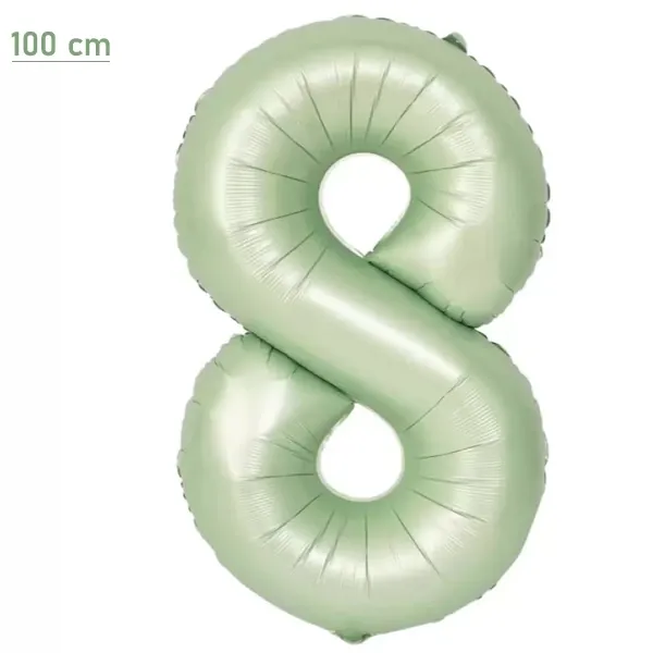 8 Rakam Folyo Balon – Su Yeşili – 100 cm (40 inch)
