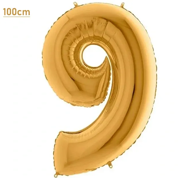 9 Rakam Folyo Balon - Gold - 100 cm (40 inch)