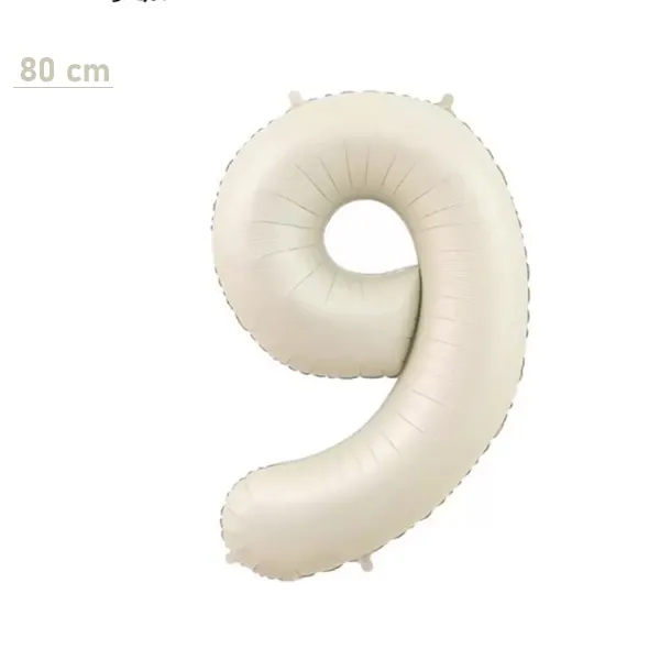 9 Rakam Folyo Balon – Krem – 80 cm (34 inch)